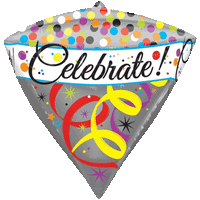 Colourful Celebrate Spots and Streamers Balloon