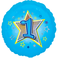 Blue Stars Number 1 Balloon