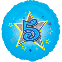 Blue Stars Number 5 Balloon