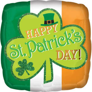St Patrick's Flag Shamrock Balloon Small Image
