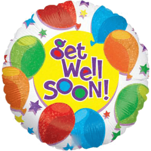 Balloons Stars Get Well Holographic Balloon Small Image