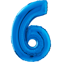 Large Blue 6 Balloon