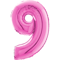 Large Pink 9 Balloon