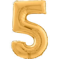 Large Gold 5 Balloon