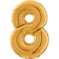 Large Gold 8 Balloon