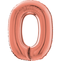 Large Rose Gold 0 Balloon