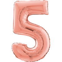 Large Rose Gold 5 Balloon
