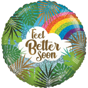 Feel Better Soon Leaves & Rainbow Balloon Small Image
