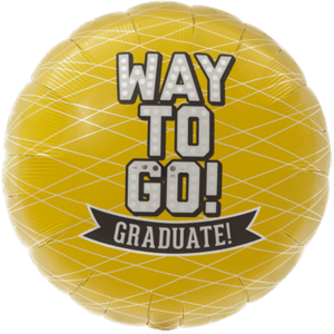 Way To Go Grad Yellow Balloon Small Image